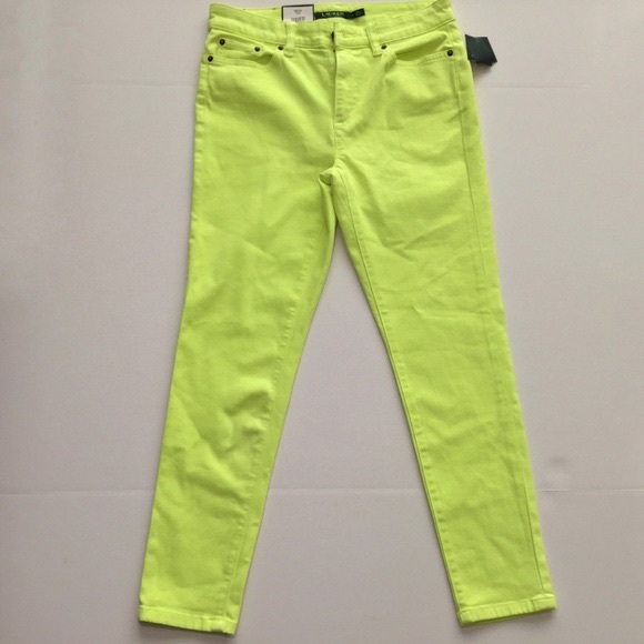 🔥RALPH LAUREN: Boyfriend Luxe Crop Neon Dye Jeans - Picture 2 of 6